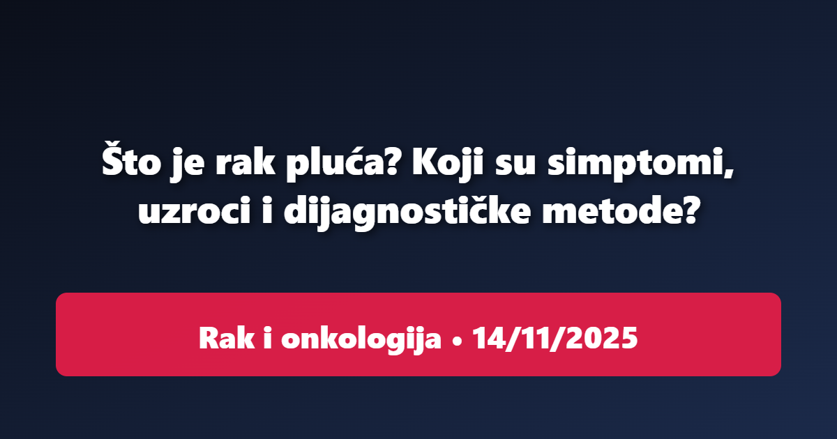Rak pluća: simptomi, uzroci, stadiji i dijagnostika | Celsus Hub